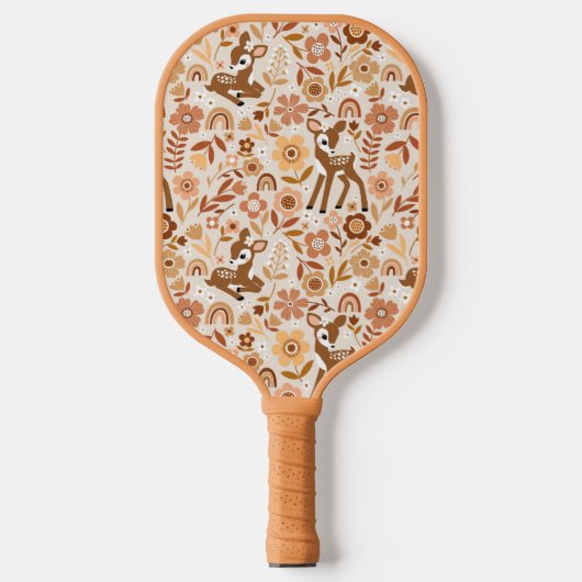 Raquette De Pickleball Boeuf mignon cerf modèle floral (Recto)