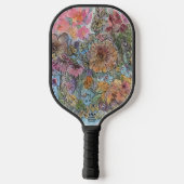 Raquette De Pickleball Boho Chic Flower Garden aquarelle peinture (Verso)