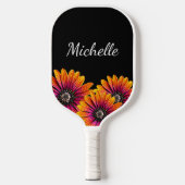 Raquette De Pickleball Boho Daisies Botanique Rustique Noir (Recto)