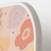 Raquette De Pickleball Boho Floral Abstrait Personnalisé Rose Dusty (Détail gauche)