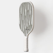 Raquette De Pickleball Boho Grey et White Motif Nom personnalisé (Gauche)