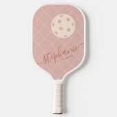 Raquette De Pickleball Boho Pinks tendance élégant Script Customisé (Verso)