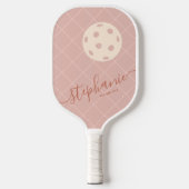 Raquette De Pickleball Boho Pinks tendance élégant Script Customisé (Recto)