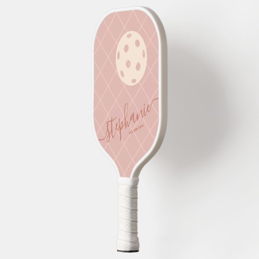 Raquette De Pickleball Boho Pinks tendance élégant Script Customisé (Gauche)