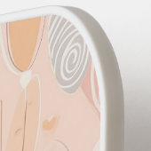 Raquette De Pickleball Boho rose Dusty Botanical Abstrait Personnalisé (Détail gauche)