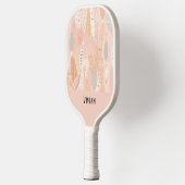 Raquette De Pickleball Boho rose Dusty Botanical Abstrait Personnalisé (Gauche)