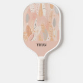 Raquette De Pickleball Boho rose Dusty Botanical Abstrait Personnalisé (Verso)