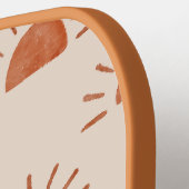 Raquette De Pickleball Boho Sun Initiales Monogrammes Brown rose rayé (Détail gauche)