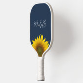 Raquette De Pickleball Boho Sunflower Navy Bleu Élégant Personnalisé (Gauche)