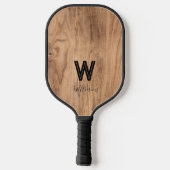 Raquette De Pickleball Bois rustique Monogramme moderne (Verso)