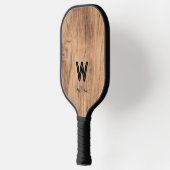 Raquette De Pickleball Bois rustique Monogramme moderne (Gauche)