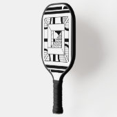 Raquette De Pickleball Bold Black White Geometric Abstract Line Art (Gauche)