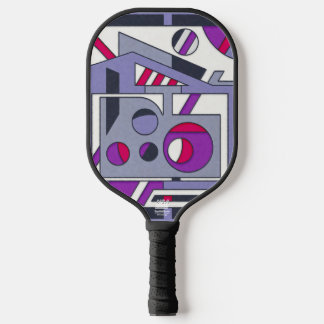 Raquette De Pickleball Bold Purple Pink Geometric Abstract Industrial Des