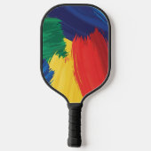 Raquette De Pickleball Bold Rainbow Brush Strokes (Verso)