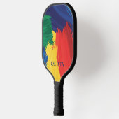 Raquette De Pickleball Bold Rainbow Brush Strokes (Gauche)