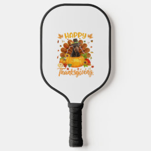Raquette De Pickleball Bon thanksgiving Doberman Chien Turquie Citrouille
