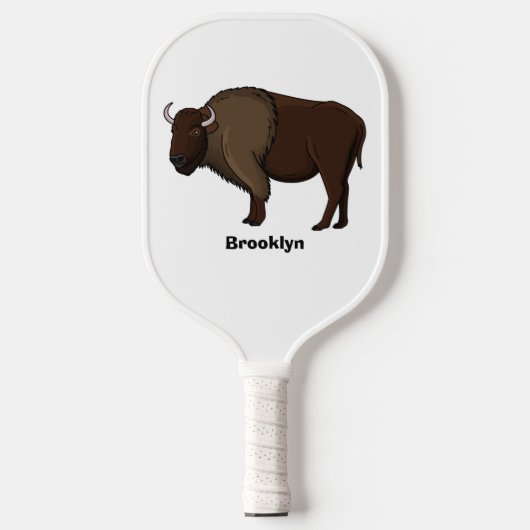Raquette De Pickleball Bonne illustration de bison américain (Recto)
