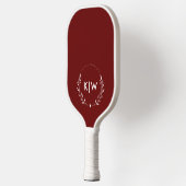Raquette De Pickleball Bordeaux et Blanc | Monogramme Initiales Modernes (Gauche)