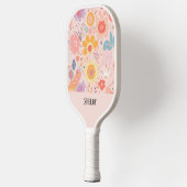 Raquette De Pickleball Botanique Boho Floral Abstrait Personnalisé (Gauche)