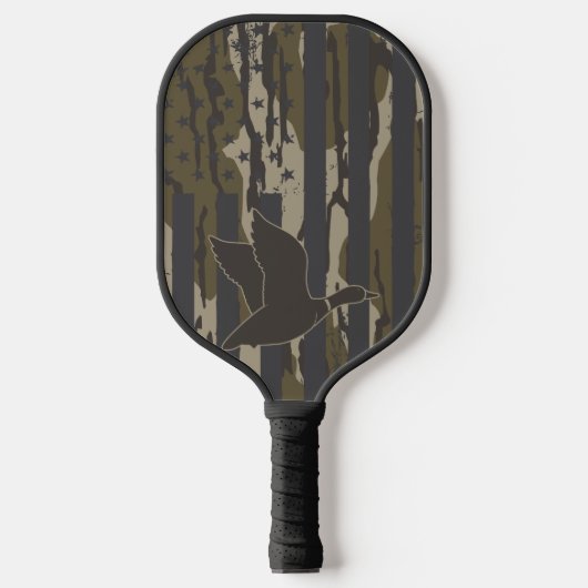 Raquette De Pickleball Bottomland Camo Chasse au canard américain Drapeau (Recto)