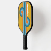 Raquette De Pickleball Boucle rayée rétro avec nom (Gauche)