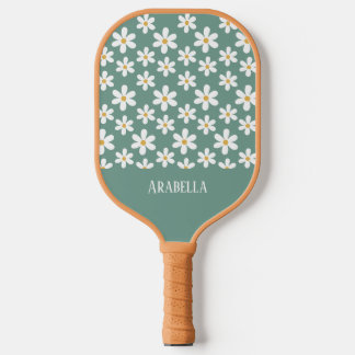 Raquette De Pickleball Bouho personnalisé minimaliste bleu et blanc