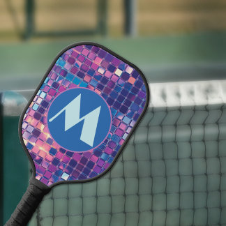 Raquette De Pickleball Boule Disco Bleu super & Violet Golf Personnalisé