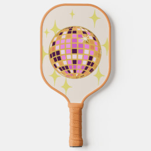 Raquette De Pickleball Boule Disco Gold Retro moderne Beige