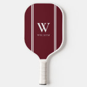 Raquette De Pickleball Bourgogne moderne Nom initial Monogramme (Verso)
