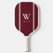 Raquette De Pickleball Bourgogne moderne Nom initial Monogramme (Recto)