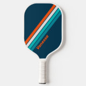 Raquette De Pickleball Bouteille bleue écho rayée avec nom (Verso)