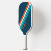 Raquette De Pickleball Bouteille bleue écho rayée avec nom (Gauche)