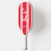 Raquette De Pickleball Bright Red and Pink Stripes | Ciao Bella (Gauche)