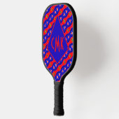 Raquette De Pickleball Bright Rouge et Bleu Art numérique Diamond Trellis (Gauche)