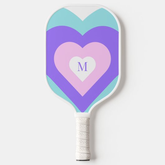 Raquette De Pickleball Bright Vibrant Y2k 2000s Coeurs multiples Pickleba (Recto)