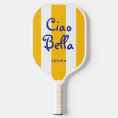 Raquette De Pickleball Bright Yellow Orange Stripes | Ciao Bella (Verso)
