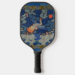 Raquette De Pickleball Broderie chinoise bleu d'oiseau Vintage