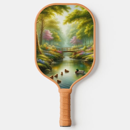 Raquette De Pickleball Brook de printemps avec canards/fleurs (Recto)