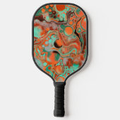 Raquette De Pickleball Brown, Vert, Black Marble Pour Peinture Effet (Verso)