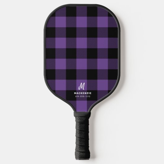 Raquette De Pickleball Buffle noir violet plaqué Monogramme (Recto)