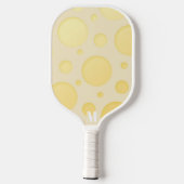 Raquette De Pickleball Bulles jaunes et blanches Monogramme moderne (Verso)