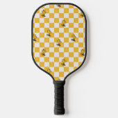 Raquette De Pickleball cacahuètes | Drapeau À damiers bois (Recto)