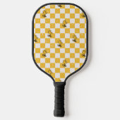 Raquette De Pickleball cacahuètes | Drapeau À damiers bois (Verso)