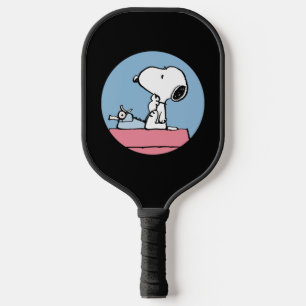 Raquette De Pickleball cacahuètes   Snoopy à la machine à écrire