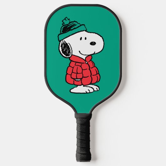 Raquette De Pickleball cacahuètes | Snoopy Chat d'hiver et Casquette (Recto)