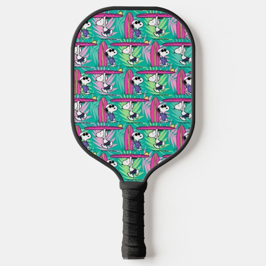 Raquette De Pickleball cacahuètes | Snoopy Turquoise Surf Motif (Recto)