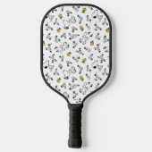 Raquette De Pickleball cacahuètes | Snoopy & Woodstock B&W Flower Motif (Verso)