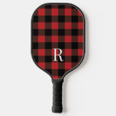 Raquette De Pickleball Cadeau classique monogramme de buffle plaid cadeau (Verso)