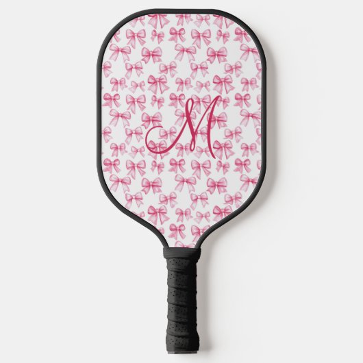 Raquette De Pickleball Cadeau esthétique de bow coquette initiale de mono (Recto)