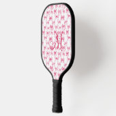 Raquette De Pickleball Cadeau esthétique de bow coquette initiale de mono (Gauche)
